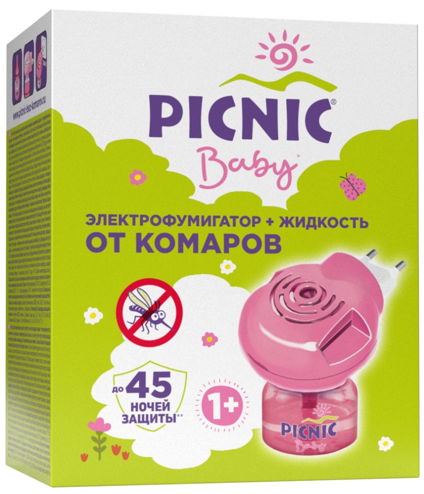 Электрофумигатор + жидкость Пикник Бэби от комаров 30мл