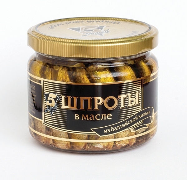 Шпроты 5 морей в масле 270г