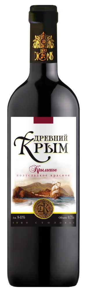 Вино Крымское красное полусладкое 12% 0,75л