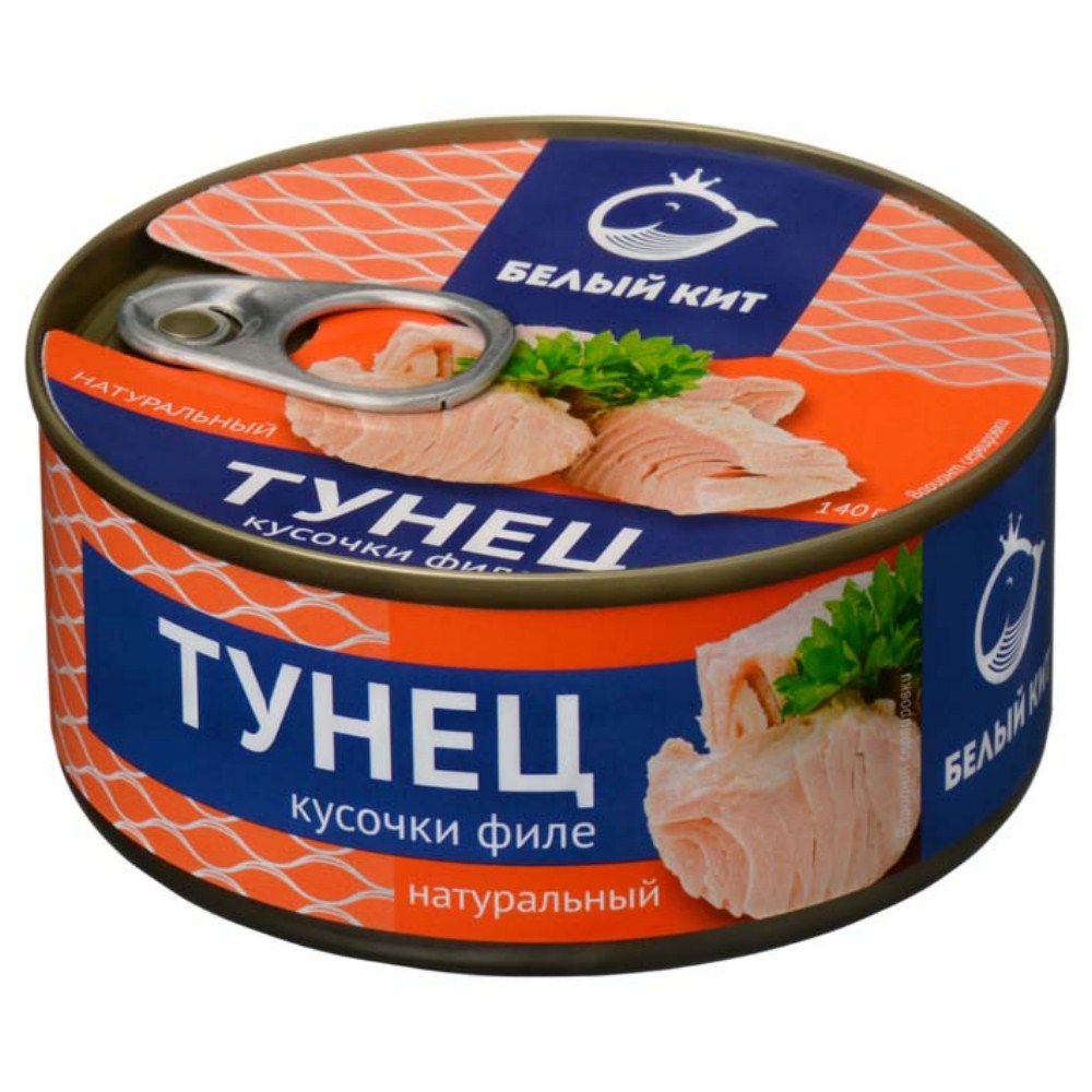 Тунец Белый кит в собственном соку кусочками 140г