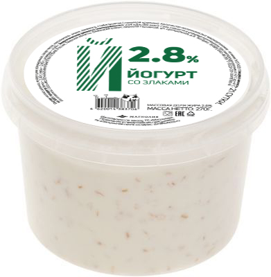 Йогурт злаки 2,8% 270г