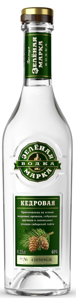 Водка Зеленая Марка Кедровая 40% 0,25л