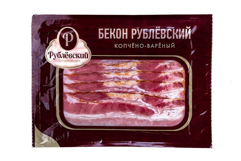 Бекон копчено-вареный нарезка Рублевский 150г