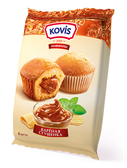 Мини-маффины сдобные "KOVIS", 200 г С кремом вареная сгущенка
