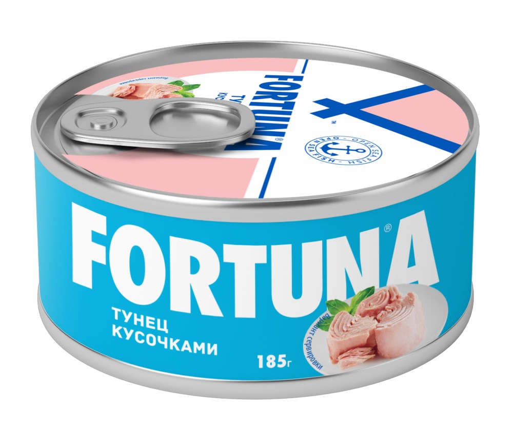 Тунец FORTUNA кусочками в собственном соку 185 г
