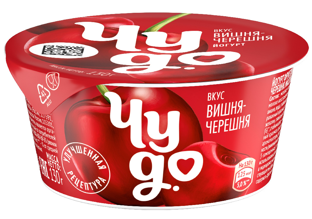 Йогурт Чудо вишня/черешня 2% 130г