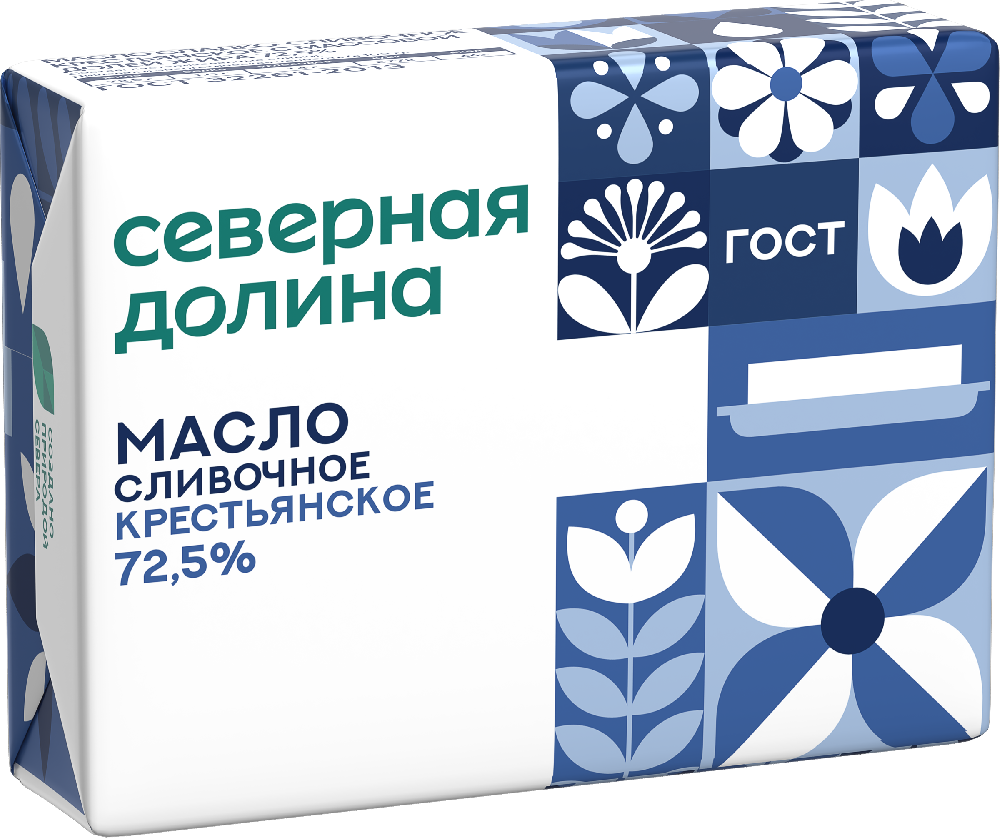 Масло сливочное Северная Долина 72,5% 180г
