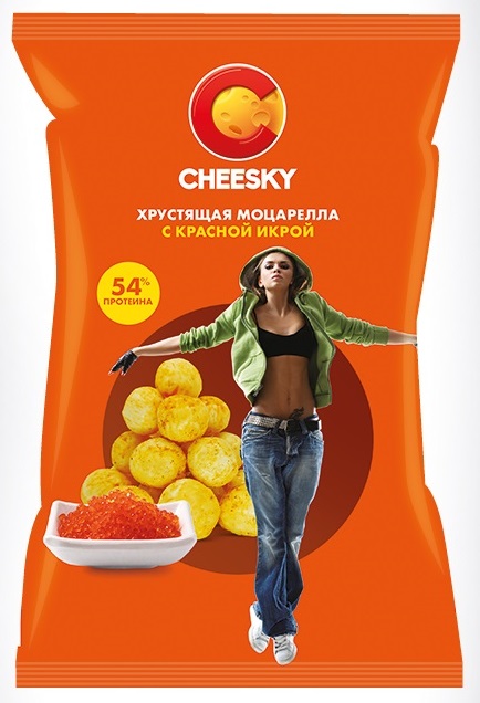 Сыр хрустящая моцарелла "Чизки" со вкусом икры красной 20 г.