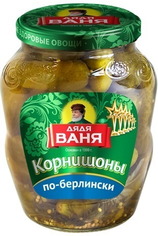 Огурцы Дядя Ваня корнишоны По-Берлински маринованные 350г