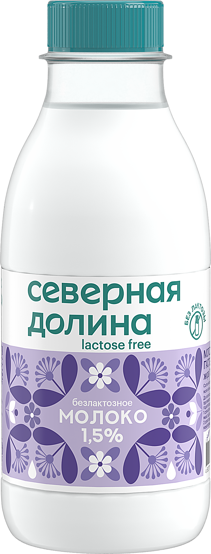 Молоко Северная Долина безлактозное 1,5% 400мл