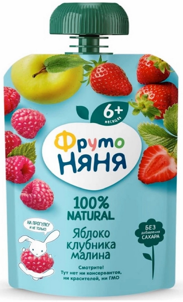 Десерт ФрутоНяня яблоко-клубника-малина 90г