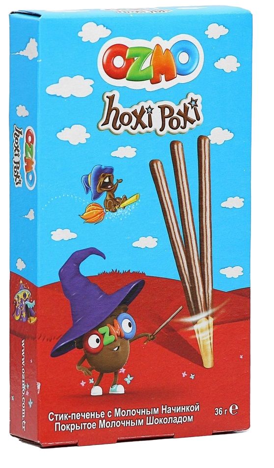 Палочки бисквитные Ozmo Hoxi-Poxi с молочным кремом и шоколадом 36г