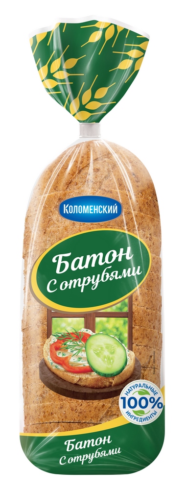 Батон Коломенское с отрубями 300г