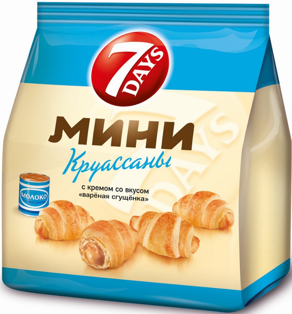 Мини круассаны 7 Дней с кремом со вкусом вареная сгущенка 176г