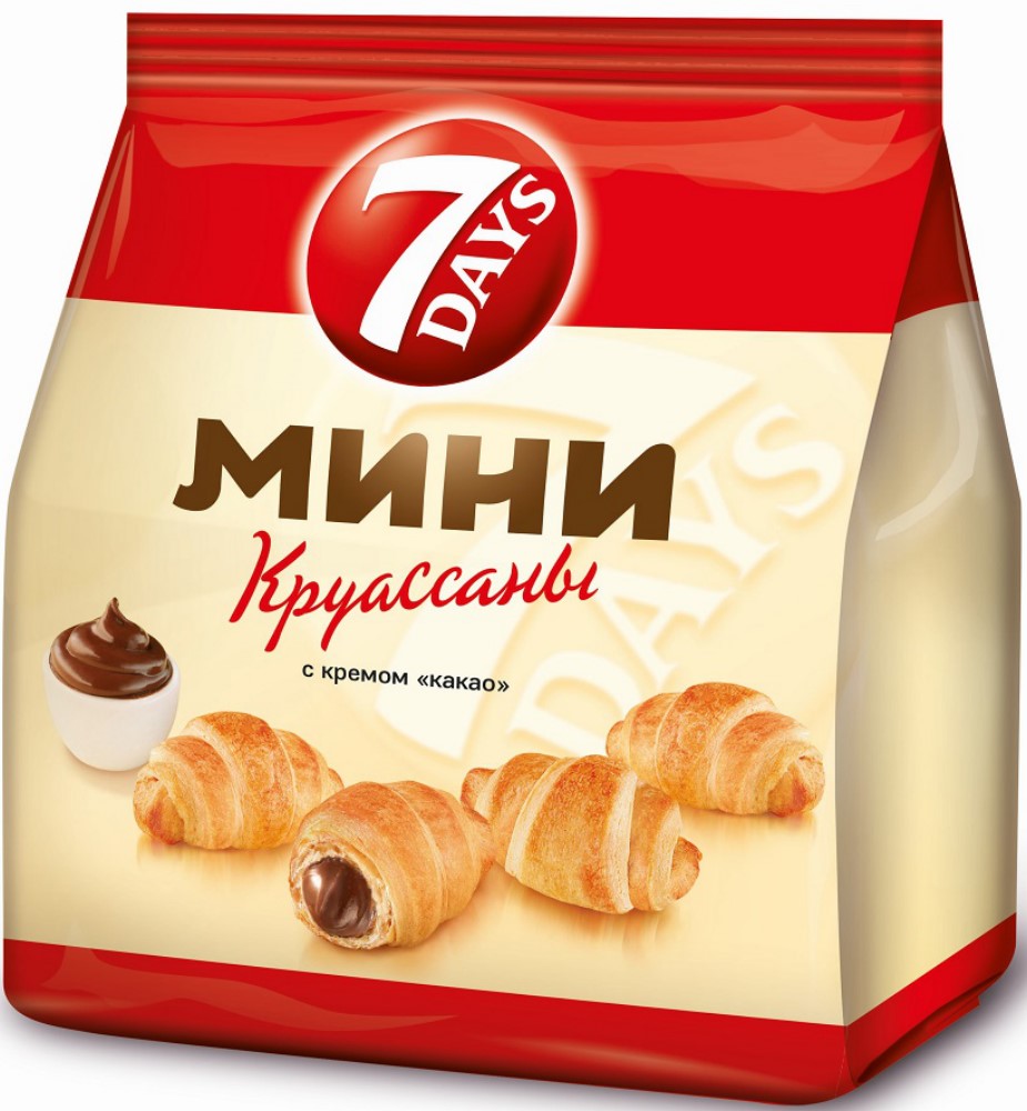 Мини круассаны 7 Дней с кремом какао 176г