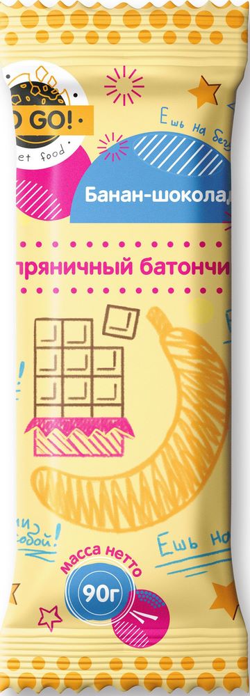 Пряники Пряничный батончик банан-шоколад To Go 90г