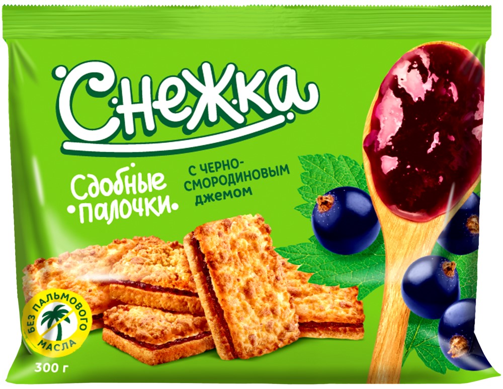 Снежка сдобные палочки с черносмородиновым джемом 300г