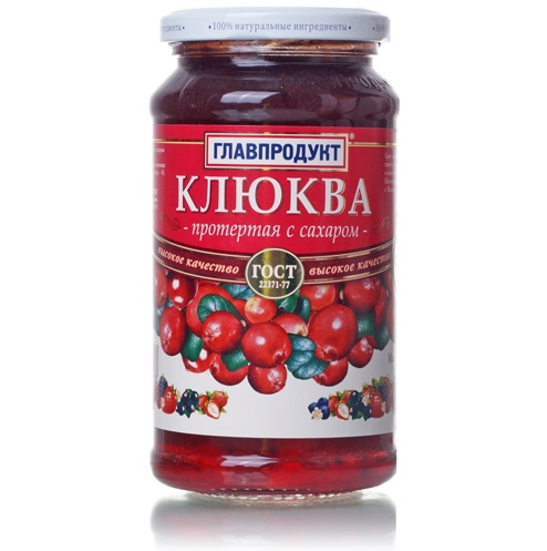 Клюква протертая с сахаром Главпродукт 550г