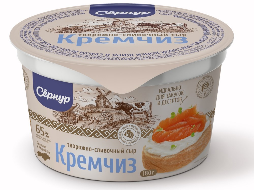 Сыр творожный Сернур кремчиз 65% 180г