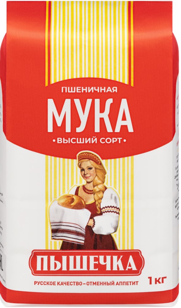 Мука пшеничная Пышечка высшего сорта 1кг