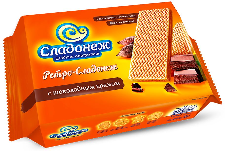 Вафли Ретро-Сладонеж с шоколадным кремом 300г