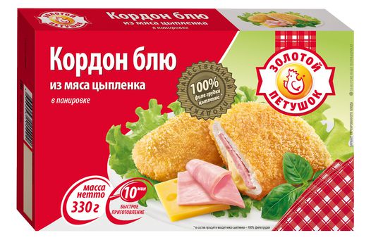 Кордон-блю Золотой Петушок сыр/ветчина 330г