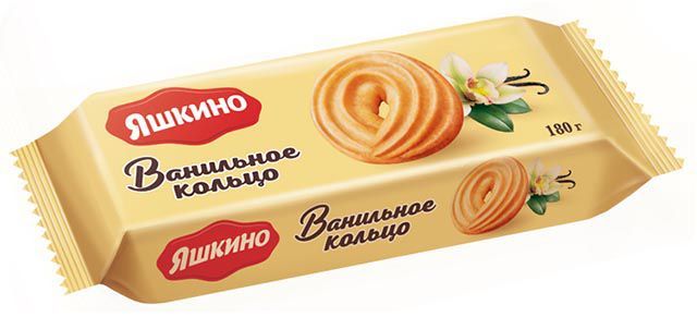 Печенье Яшкино сдобное ванильное кольцо 180г