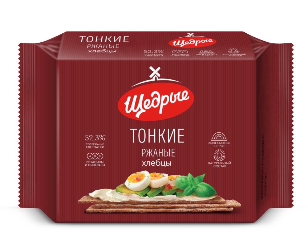 Хлебцы Щедрые тонкие ржаные 170г