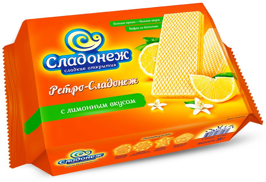 Вафли Ретро-Сладонеж с лимонным вкусом 300г