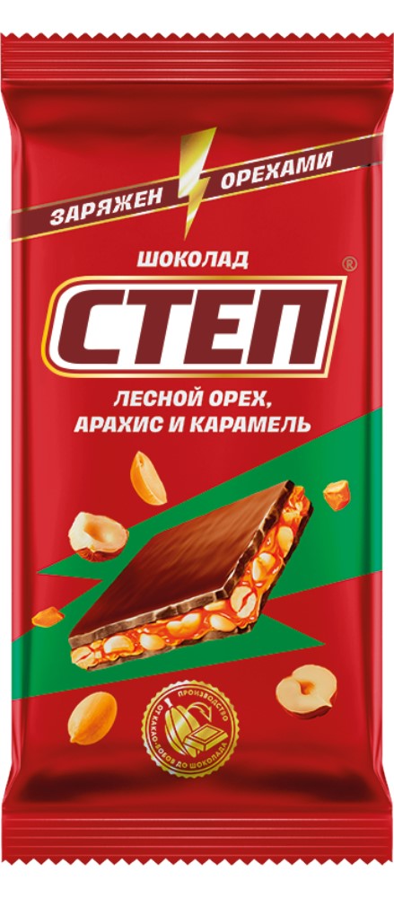 Шоколад Степ с начинкой лесной орех 90г
