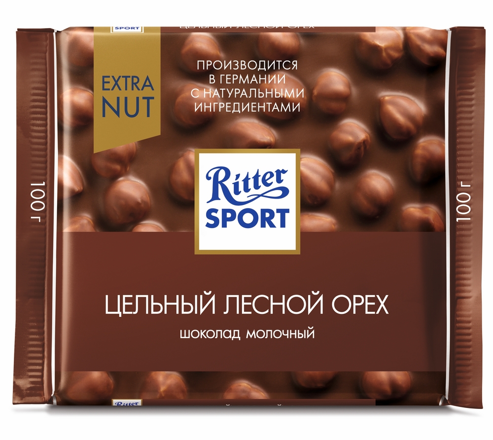 Шоколад Риттер Спорт молочный цельный лесной орех 100г