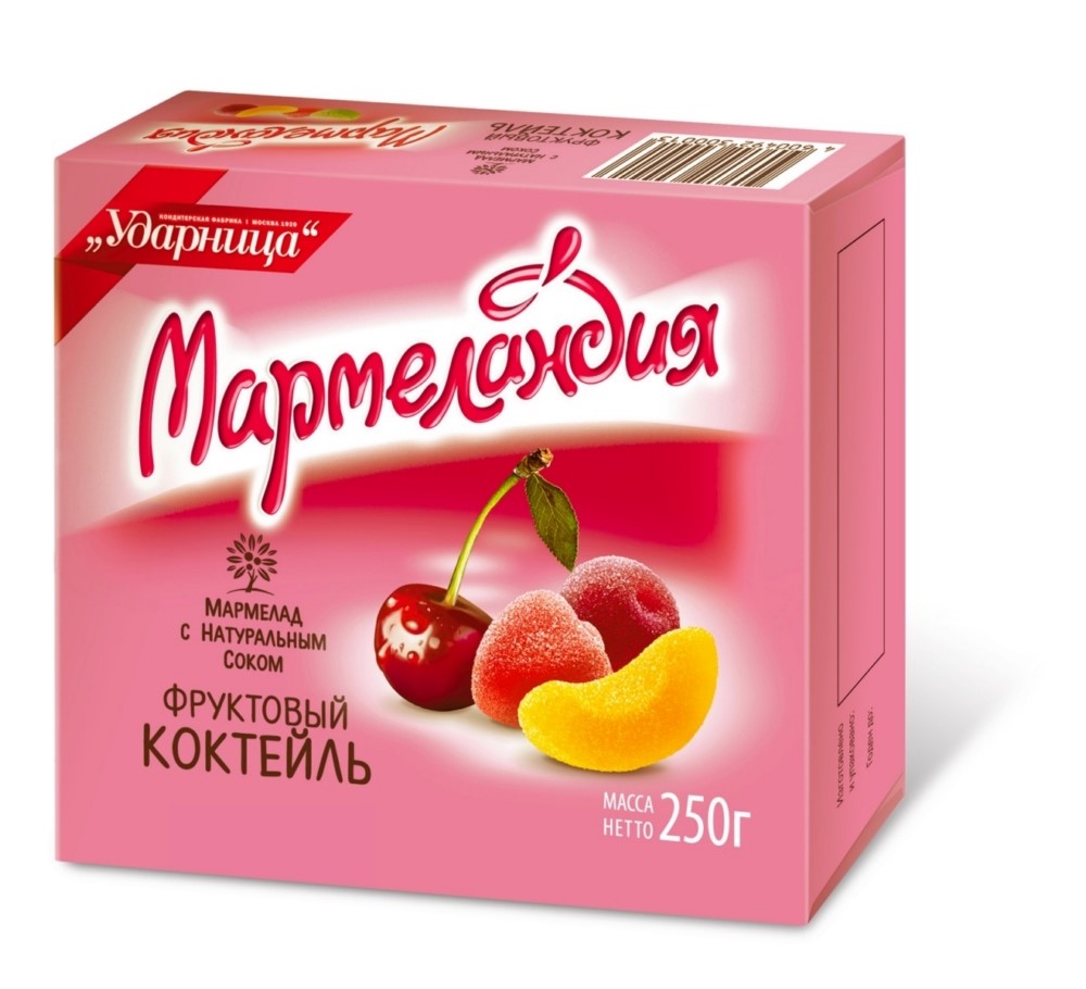 Мармелад "Фруктовый коктейль" "Мармеландия" 250 г Ударница