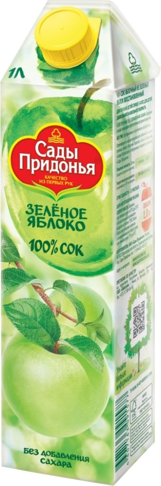 Сок Сады Придонья зеленое яблоко 1л