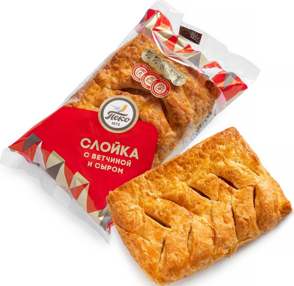 Слойка Пеко с ветчиной и сыром 100г