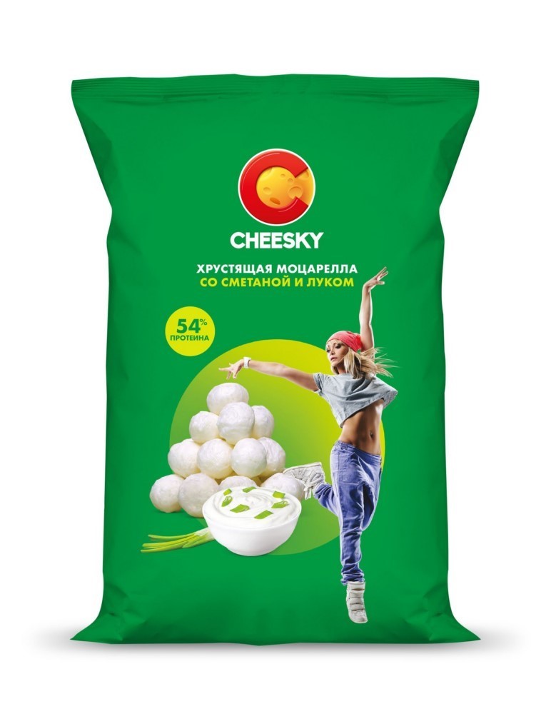 Сыр Чизки Хрустащая моцарелла с луком и сметаной 20г