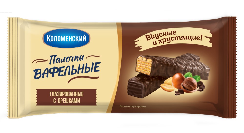 Вафли  Коломенские глазированные с арахисом и фундуком 140г