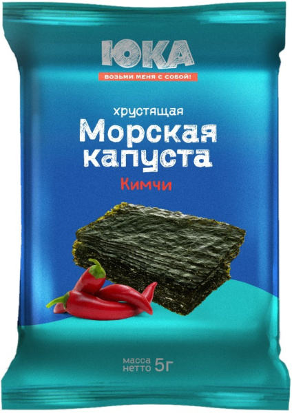 Чипсы из морской капусты кимчи Юка 5г