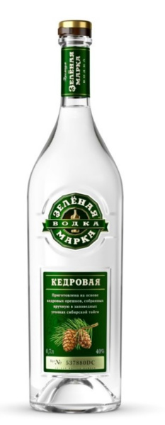 Водка Зеленая Марка Кедровая 40% 0,7л