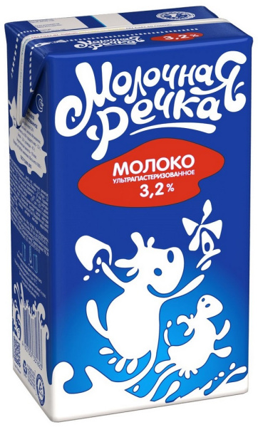 Молоко Молочная речка ультрапаст.3,2% 973мл