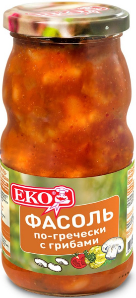 Фасоль ЕКО с грибами по-гречески 510г
