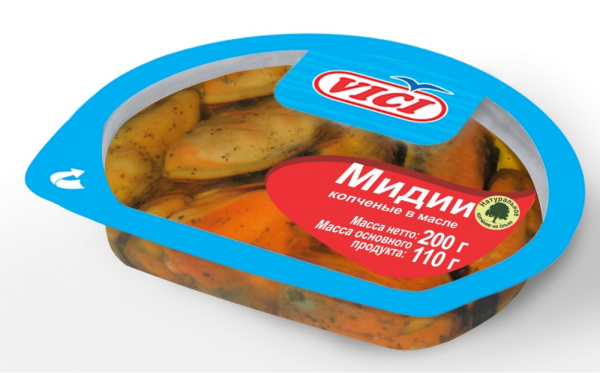 Мидии VICI копчёные в масле 200г