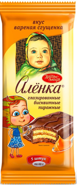 Пирожные бисквитные Аленка вкус вареная сгущенка 200г