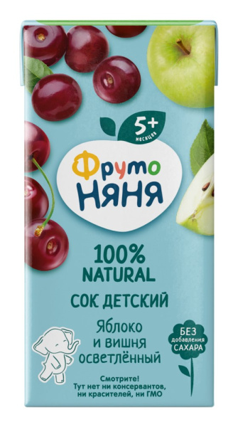 Сок ФрутоНяня яблоко/вишня 0,2л
