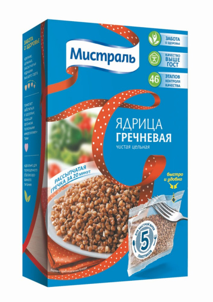 Гречка Мистраль ядрица 5х80г
