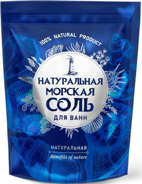 Соль для ванн морская Натуральная Гринфилд 1100г