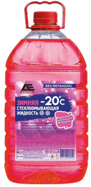 Стеклоомывающая жидкость Автоэкспресс -20С Бабл Гам ПЭТ 4л