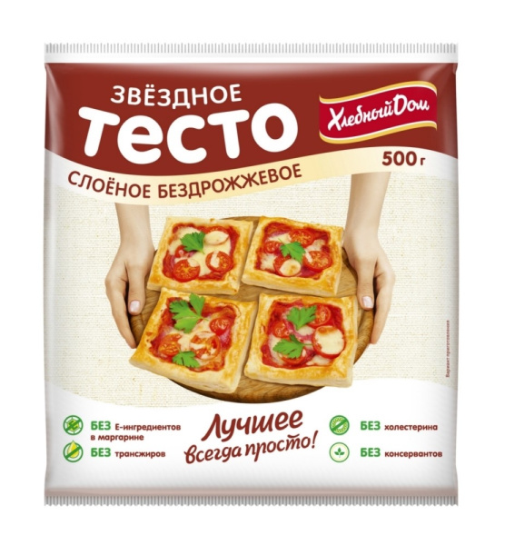 Тесто Звездный слоеное бездрожжевое 500г