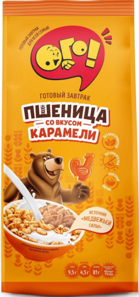 Готовый завтрак ОГО пшеница с карамелью 150г