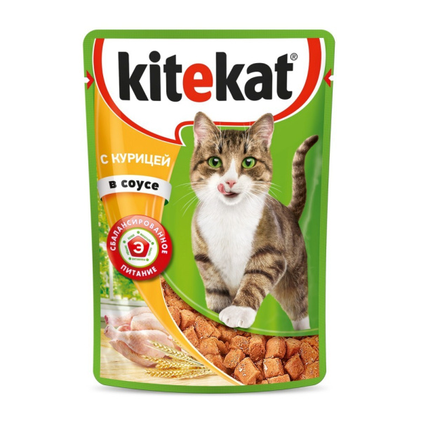 Корм Китекэт пауч для кошек Курица в соусе 85г 