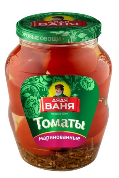 Томаты Дядя Ваня маринованные красные/бурые 680г